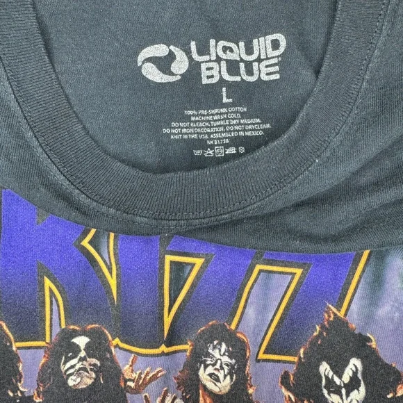 Vintage KISS Destroyer T-Shirt Tie Dye Liquid Blue Tag Size Large 2005 - Picture 3 of 3